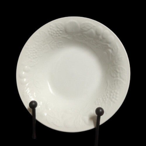 Gibson Designs Fruit Off Embossed Rim Soup Bowls Set of 6 White Ceramic 8”