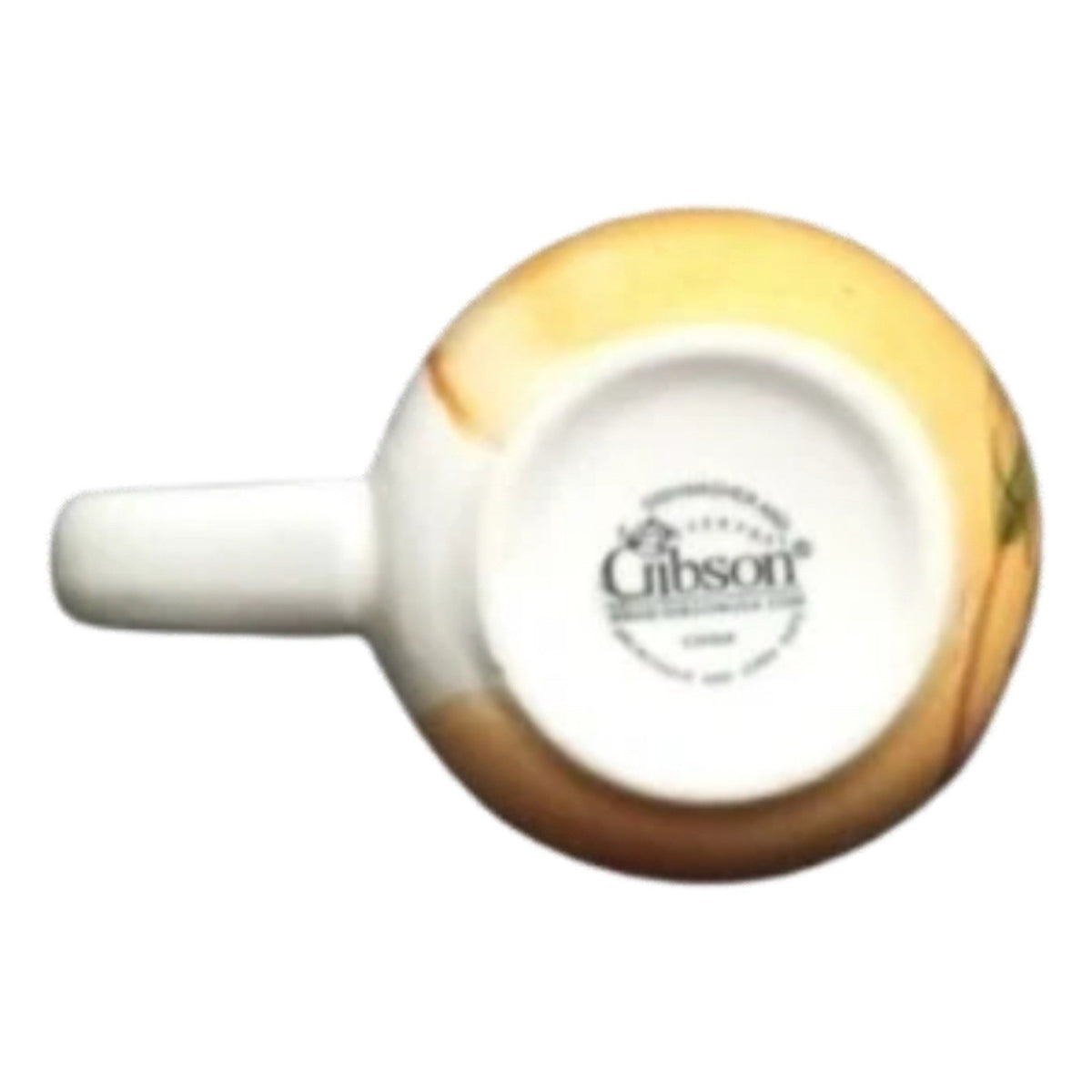 Gibson Roman Olive 4 Mugs Set Hand-Painted Yellow Olive Branch 8 oz Coffee Tea