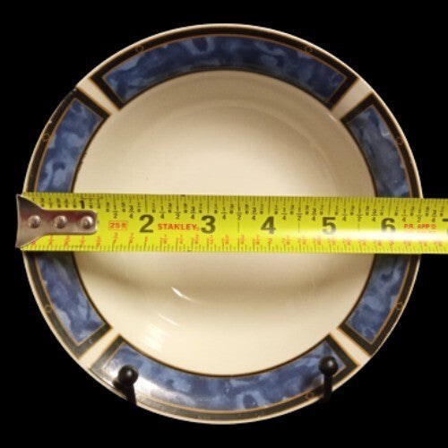 Vintage Gibson Designs ROYAL DUCHES BLUE 4 Cereal Bowls 6 5/8”D Blue Marbled