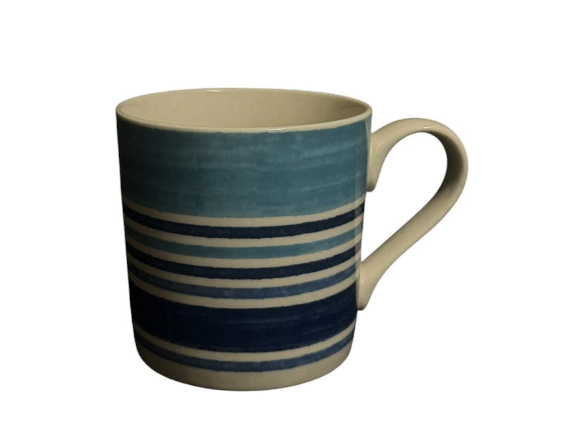 Johnson Brothers Farmhouse Kitchen Blue Stripe Mug Set of 4 Stoneware 2009
