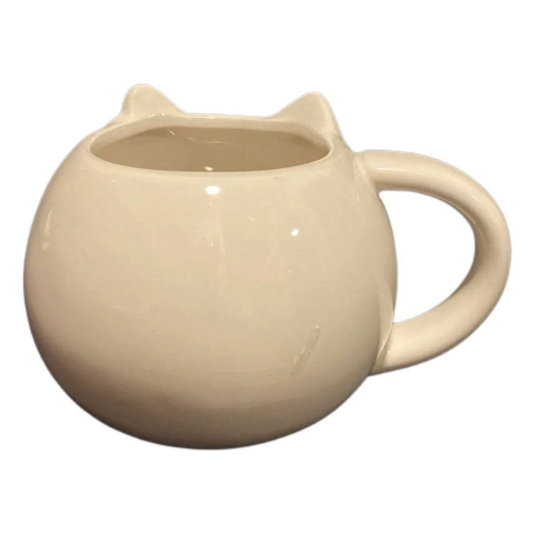 10 STRAWBERRY STREET Coffee Mug Whimsical Cupboard White & Gold FAT CAT Tea Cup