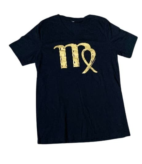 T-SHIRT Zodiac Virgo Black and Golden Size MD. Men