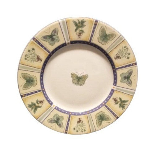 Gibson Designs SPRING MONARK 4-Rim Soup Bowls 8 1/2" D Butterfly Plant Panels