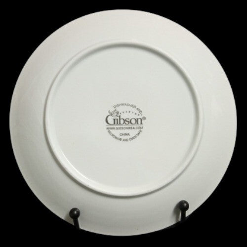 Gibson Designs HEAVENLY ROSE 4-Salad Plates 7 1/8” D Pink Roses Flowers Coupe