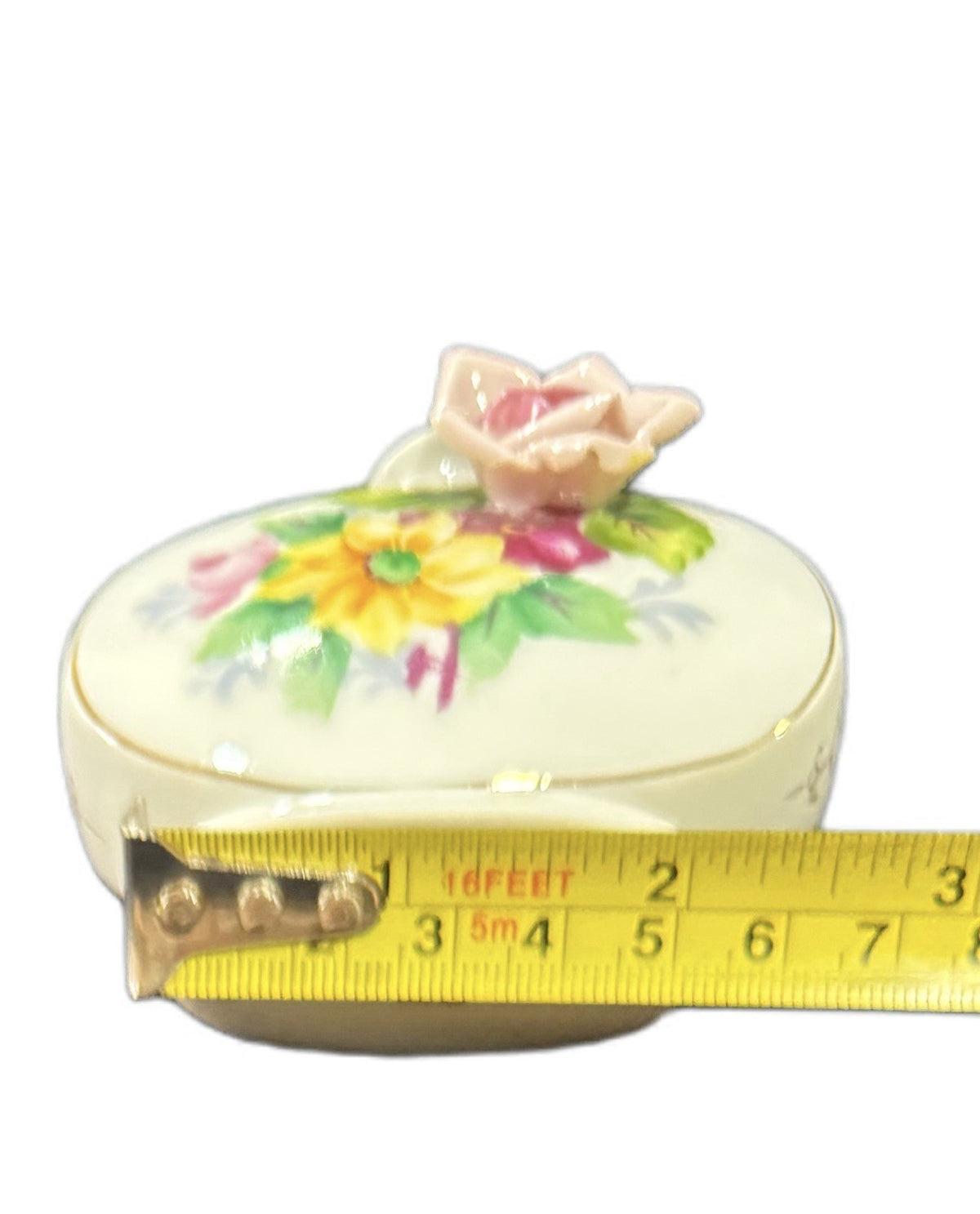 Occupied Japan Bone China Vase – White Floral with 3D Rose Appliqué & Gold Trim