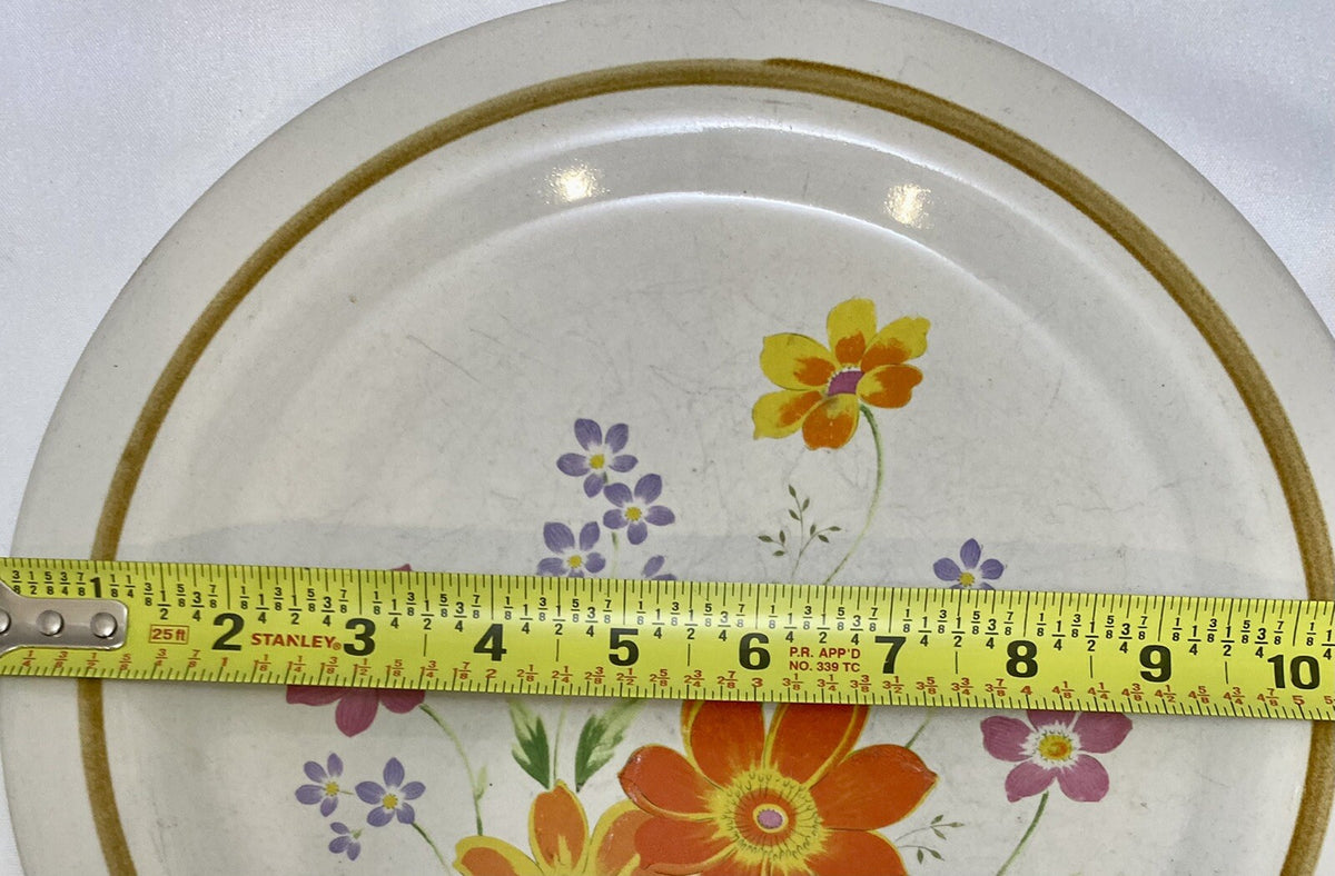Mikasa SPRING FLORALS 4-Dinner Plates Japan Handcrafted NITA Stonecraft 10 5/8"D