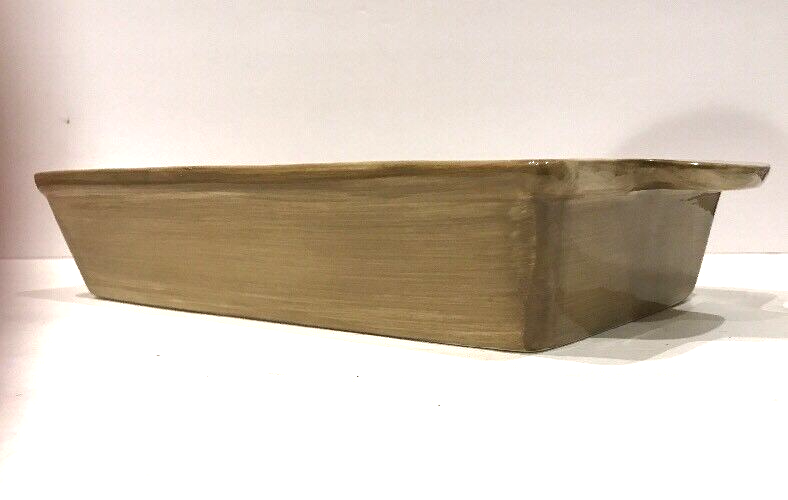 HAUSENWARE Tray With Handles Ceramic Rectangular Serving Platter Pumpkin 13.5" L