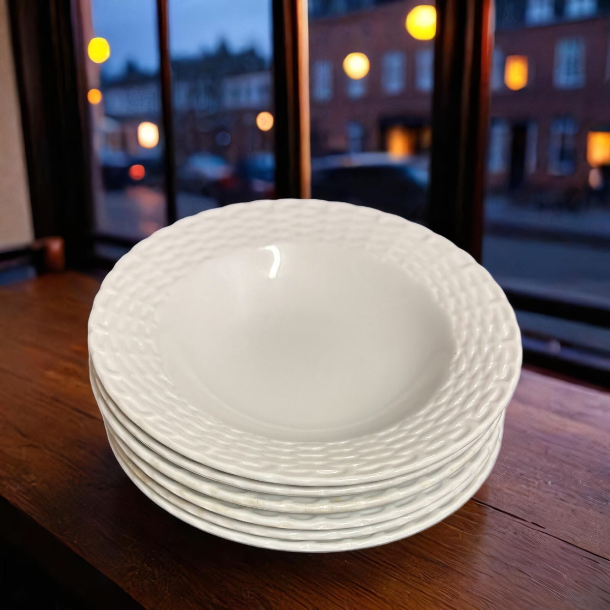 Tienshan Porcelain WHITE WICKER Dinnerware Y.S. Collection