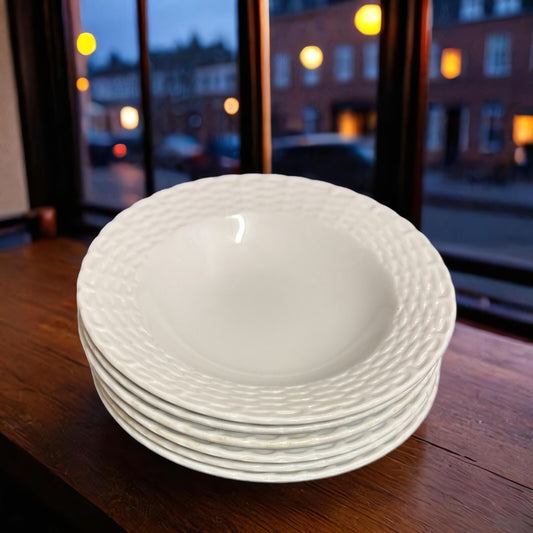 Tienshan Porcelain WHITE WICKER Dinnerware Y.S. Collection