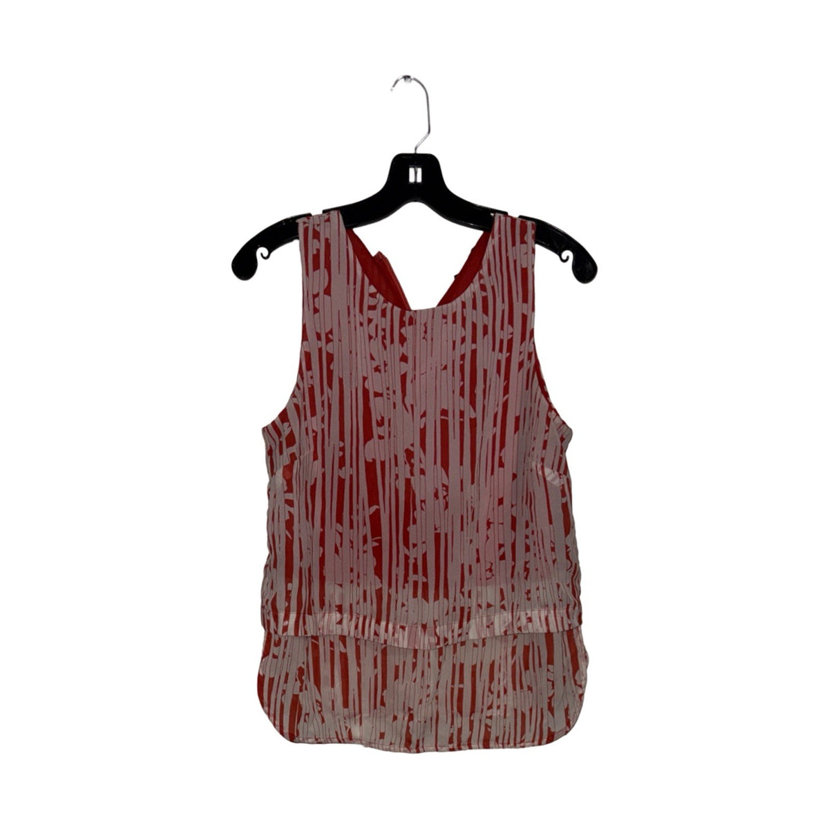 Banana Republic Women’s Blouse Size 6 Orange Sleeveless Layered Print Top