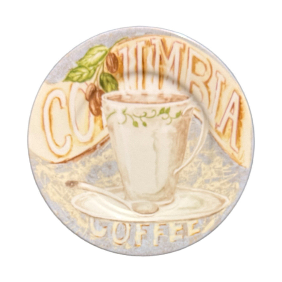 American Atelier COLUMBIA 4 Salad Plates Assorted Coffee Team Dessert Porcelain