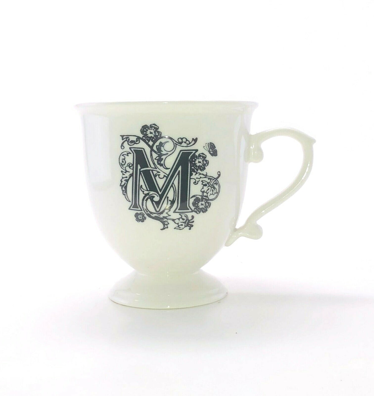 Anthropologie Monogram Pedestal Coffee Mug Personalized Name Cup Initial 