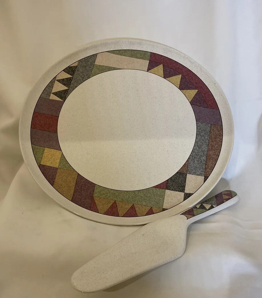 Studio Nova Palm Desert Cake Plate & Server 12.5” Y2216 Southwestern Geometric