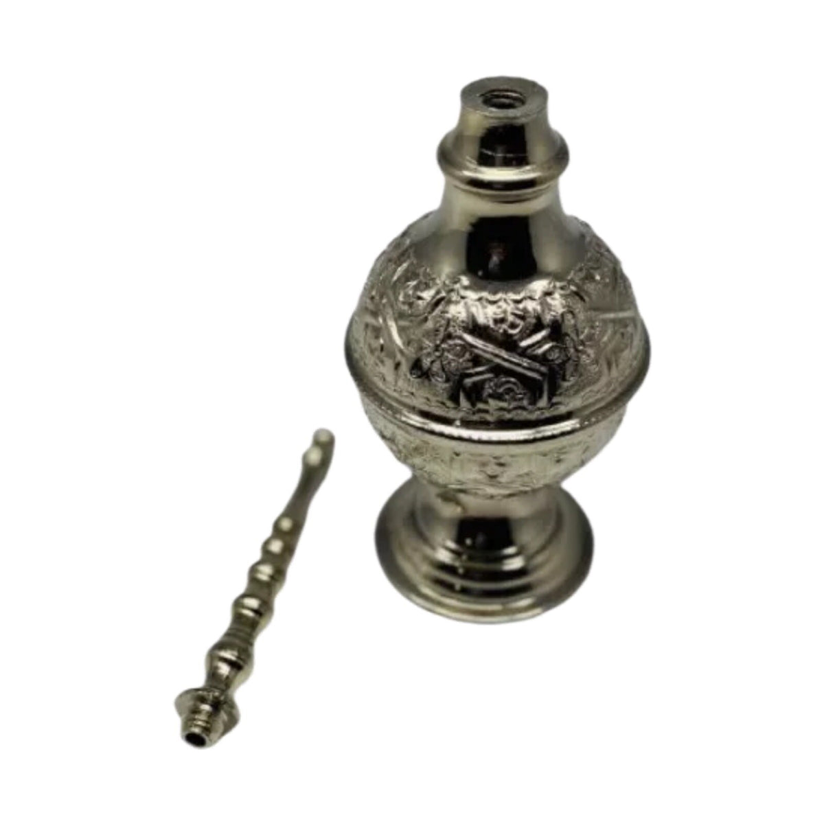 Moroccan Silver Rose Water Sprinkler – Hand Engraved Metal Perfume Bottle