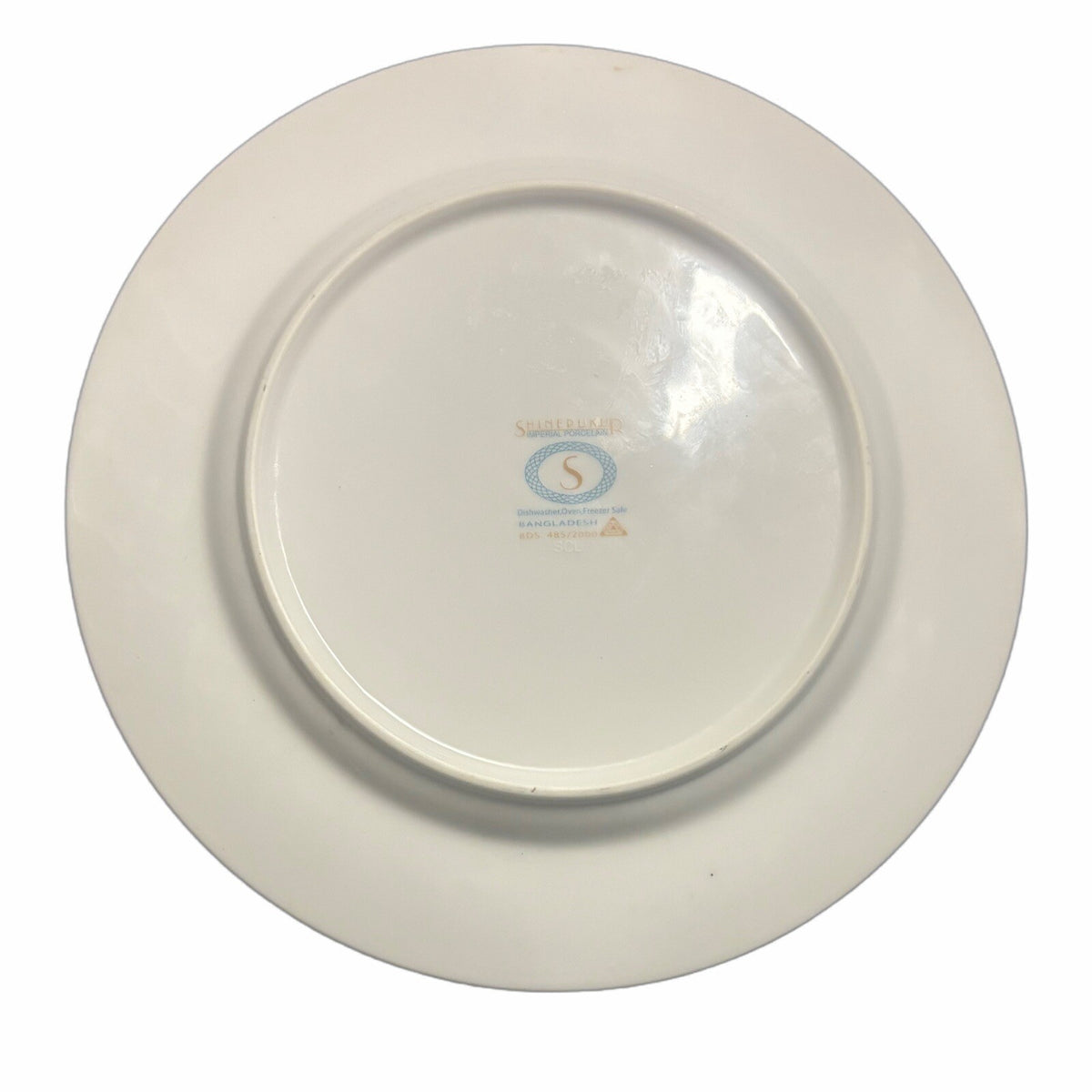 SHINEPUKUR 4- Dinner Plates Bangladesh Art Deco Fine Bone China White Dinnerware