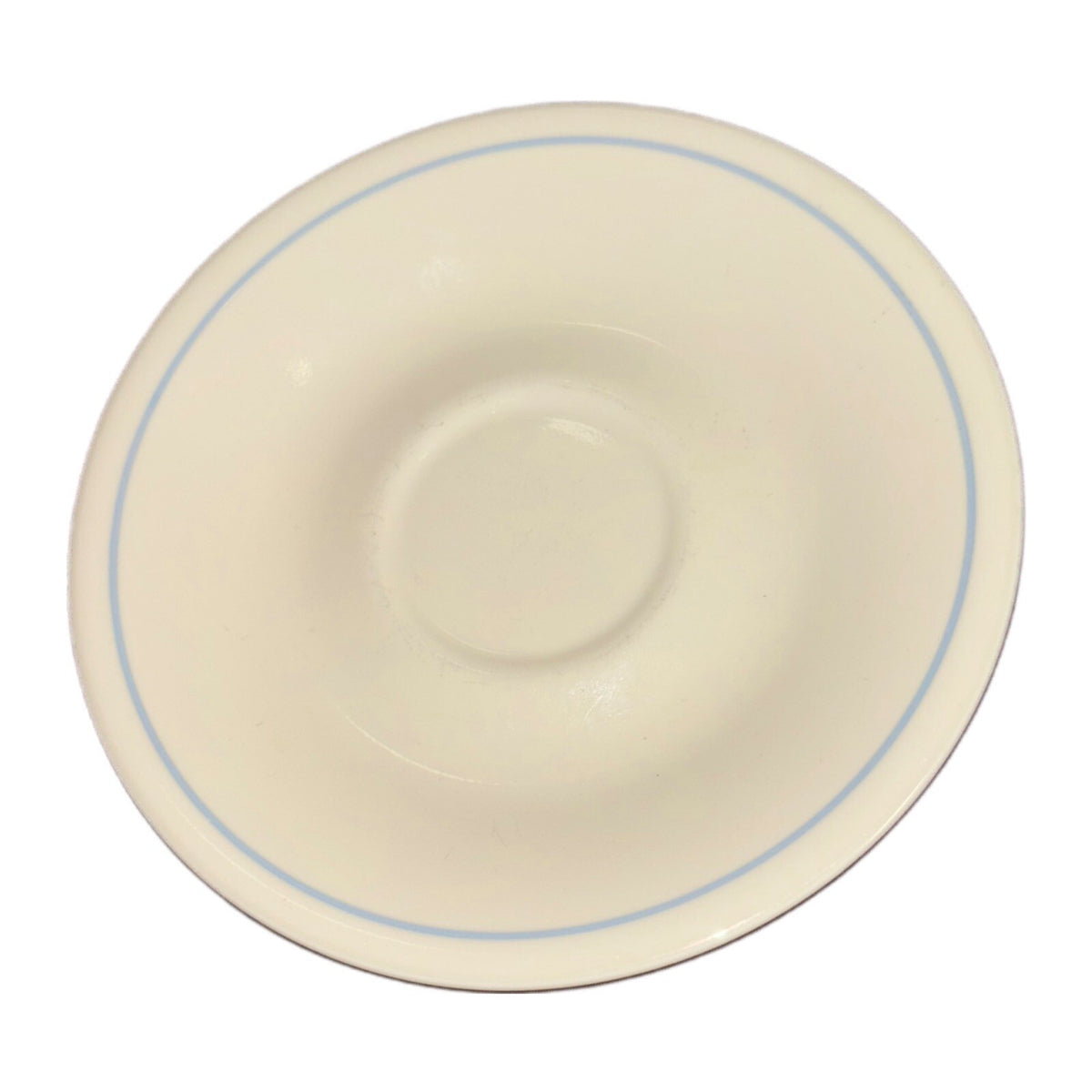 Corelle Corning 7 Saucers Blue Stripe Ivory Plate
