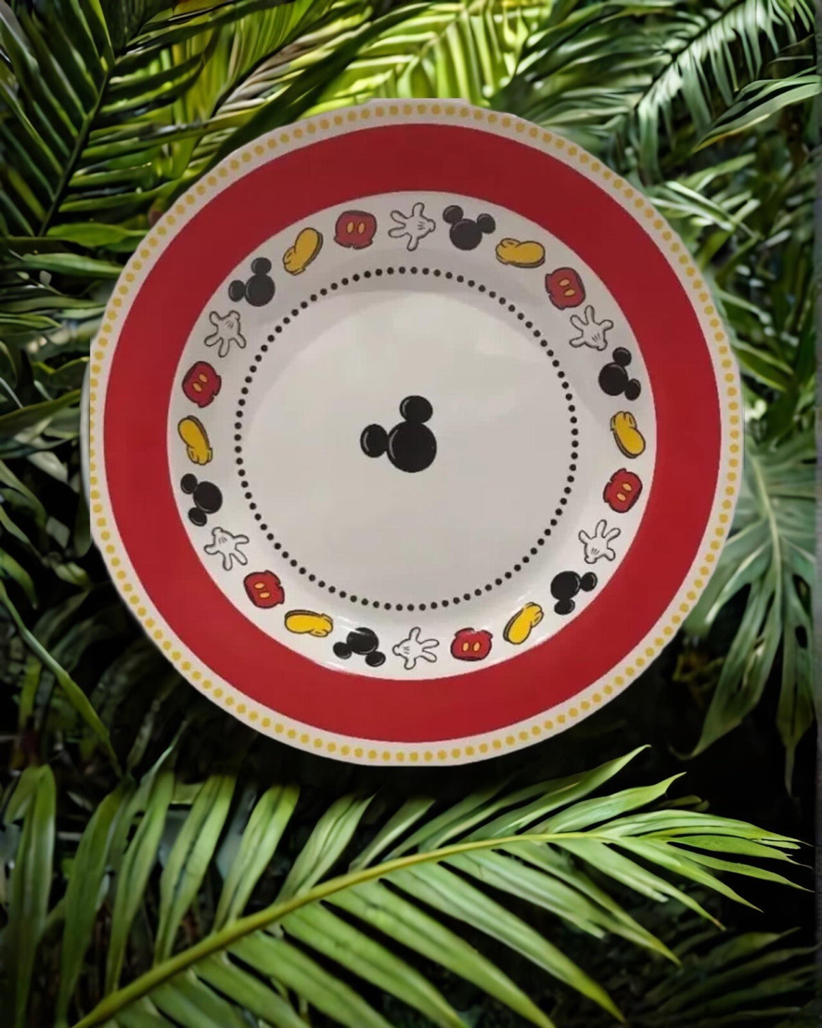 Disney Parks Mickey Mouse Ceramic Serving Bowl Red Salad Pasta Popcorn 11.5”