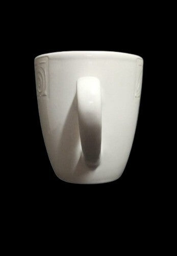 Gibson Designs AMARETTO 2-Mugs 12 oz Ceramic Coffee Cup Embossed Scrolls