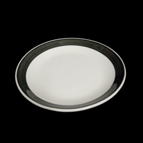 Gibson Designs BASIC LIVING III BLACK 4-Salad Plates 7 1/8” D Black Band