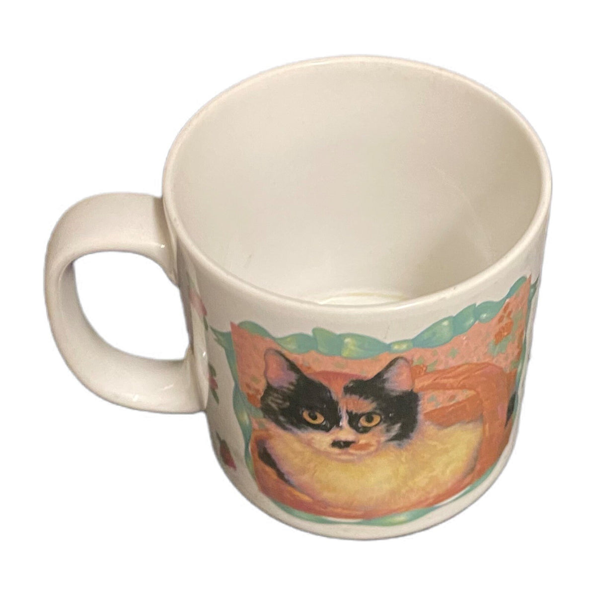 GLENNA HARTWELL Muffy Mug Ceramic Coffee Tea Applause White Floral Cup