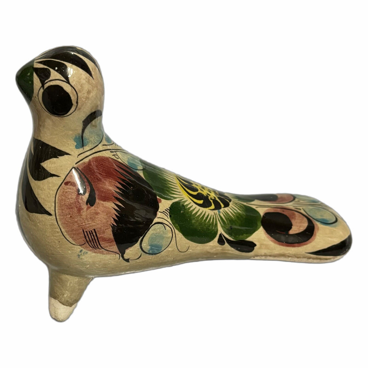Vintage Tonala Pottery Miniature Bird Figurine Mini Ceramic Mexico Folk Art