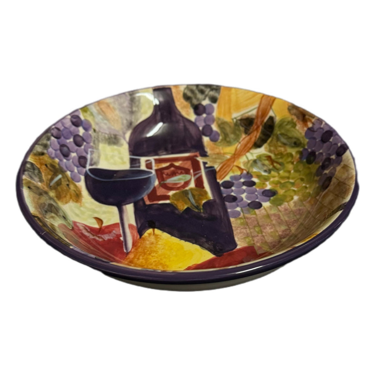 Certified International Wine Grapes Bowl Deborah Ellis Serving Pasta Dish