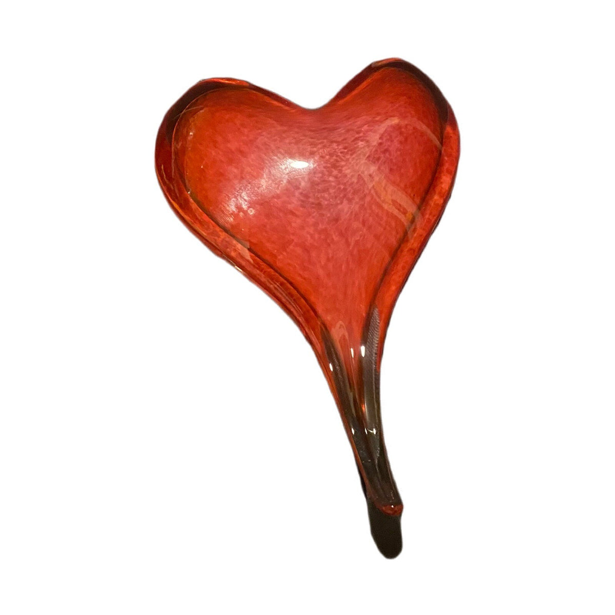 Red Heart Shaped Art Glass Hand Blown Home-Office-Tabletop Decor