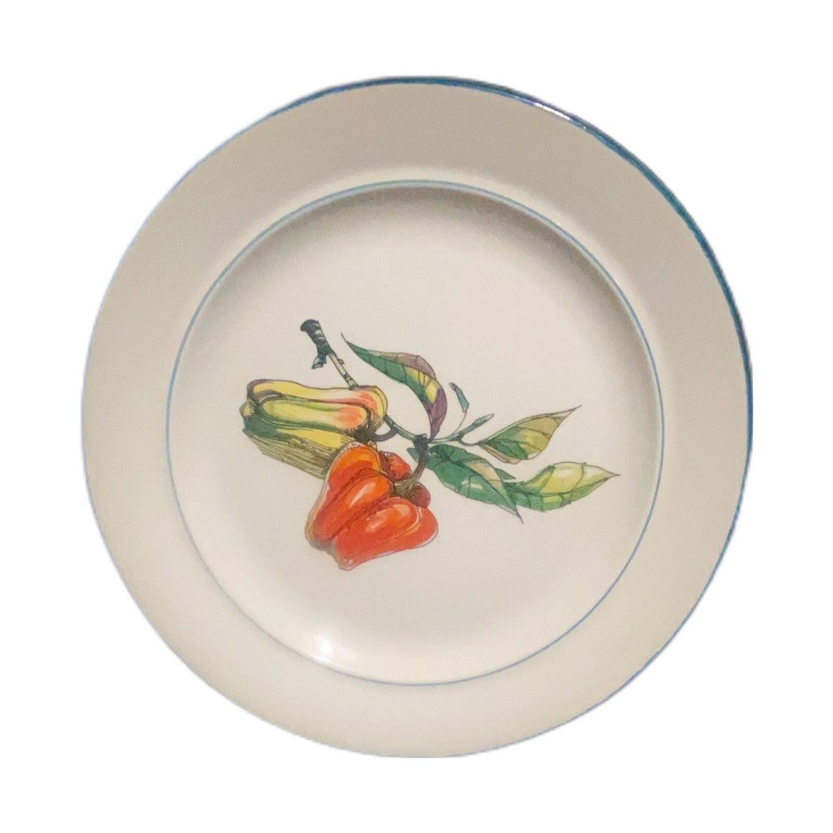 France 3-Salad Plates FAIENCE DE SAINT AMAND Bell Peppers-Hot Peppers-Scallions