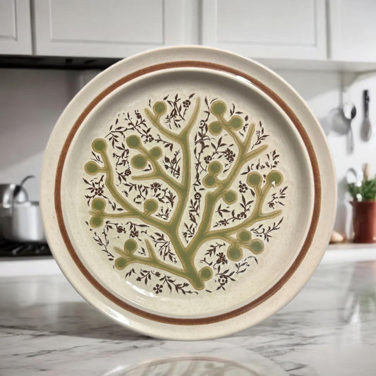Noritake GREEN TREE 5-Salad Plates Japan Prima-Stone 8328 Dessert Appetizer Dish
