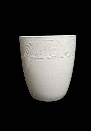 Gibson Designs AMARETTO 2-Mugs 12 oz Ceramic Coffee Cup Embossed Scrolls