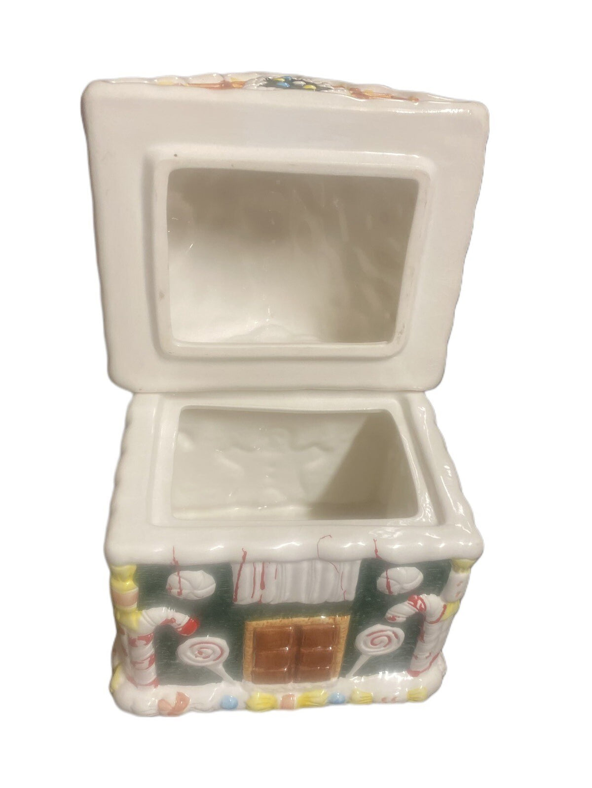 World Bazaar Gingerbread House Cookie Jar Christmas Holiday Decor 9.5” Tall