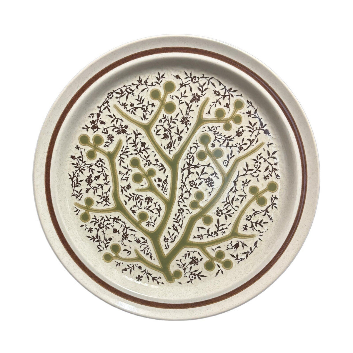 Noritake GREEN TREE 4-DINNER PLATES  Prima-Stone Japan Stoneware Dinnerware
