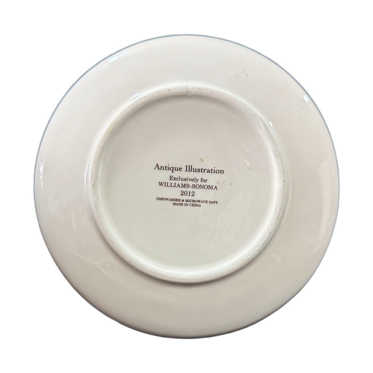 Williams-Sonoma Antique Illustration Plate No. 11 Yellow Border 8.25” 2012