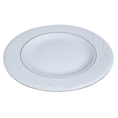 Gibson GOLDEN EMBRACE Dinner Plate 9 ¾” D Gold Ring Curves On Rim