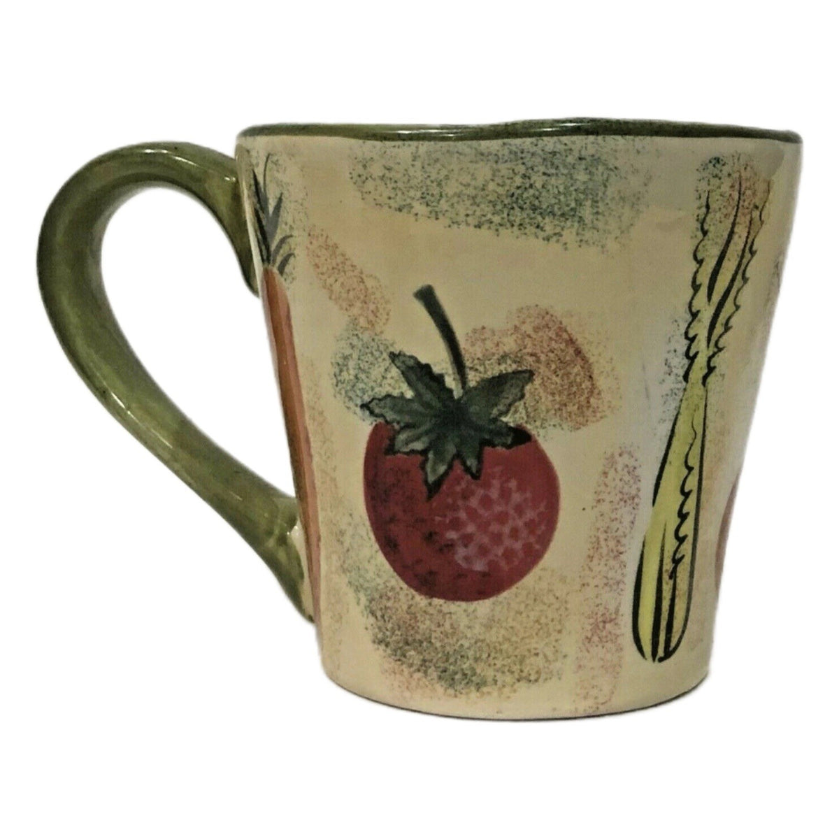Home Tuscan Vegetables Mug • Stoneware Coffee Cup • Onion Tomato Design