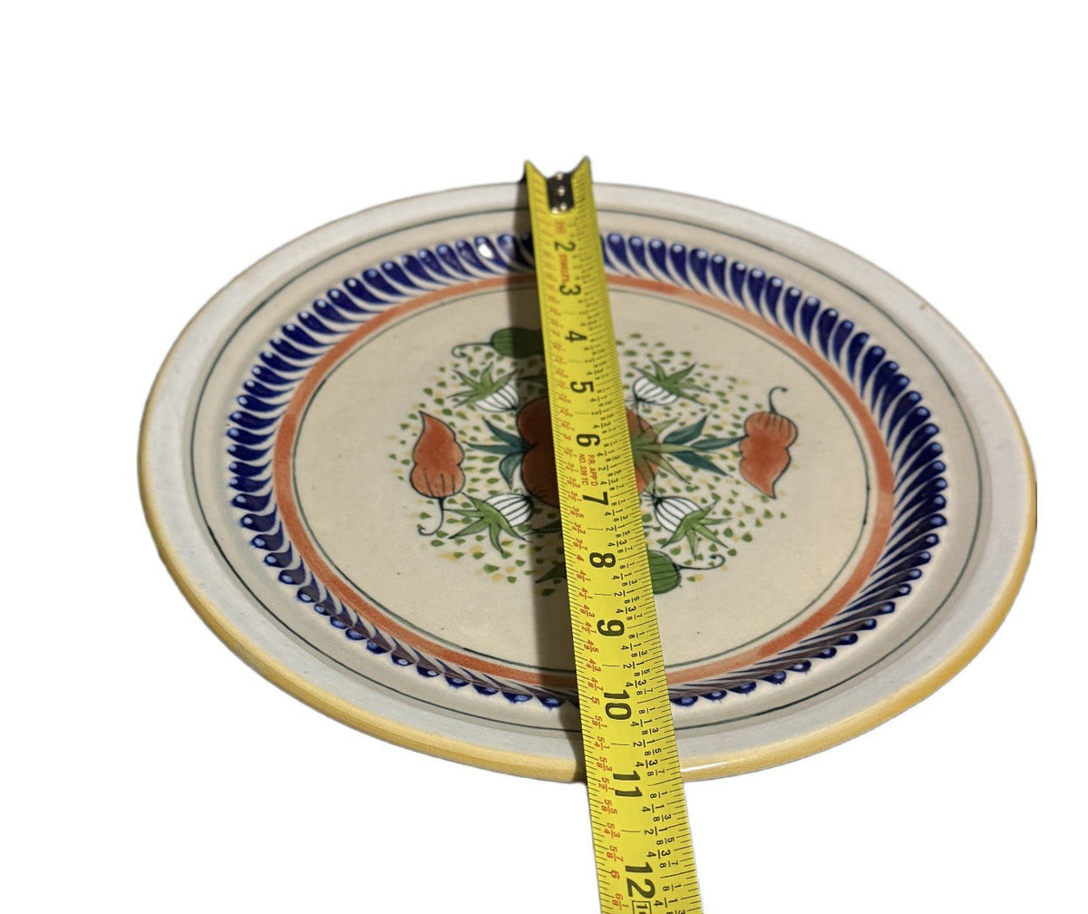 Vintage Set of 4 Erandi Tonala Mexico Hand-Painted Dinner Plates Toscana 11”D