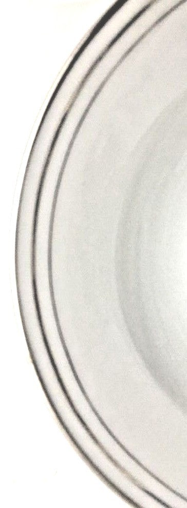 Compton Fine China 4-Coupe Soup Bowls 7 7/8" D Pasta Dish Triple Platinum Rings