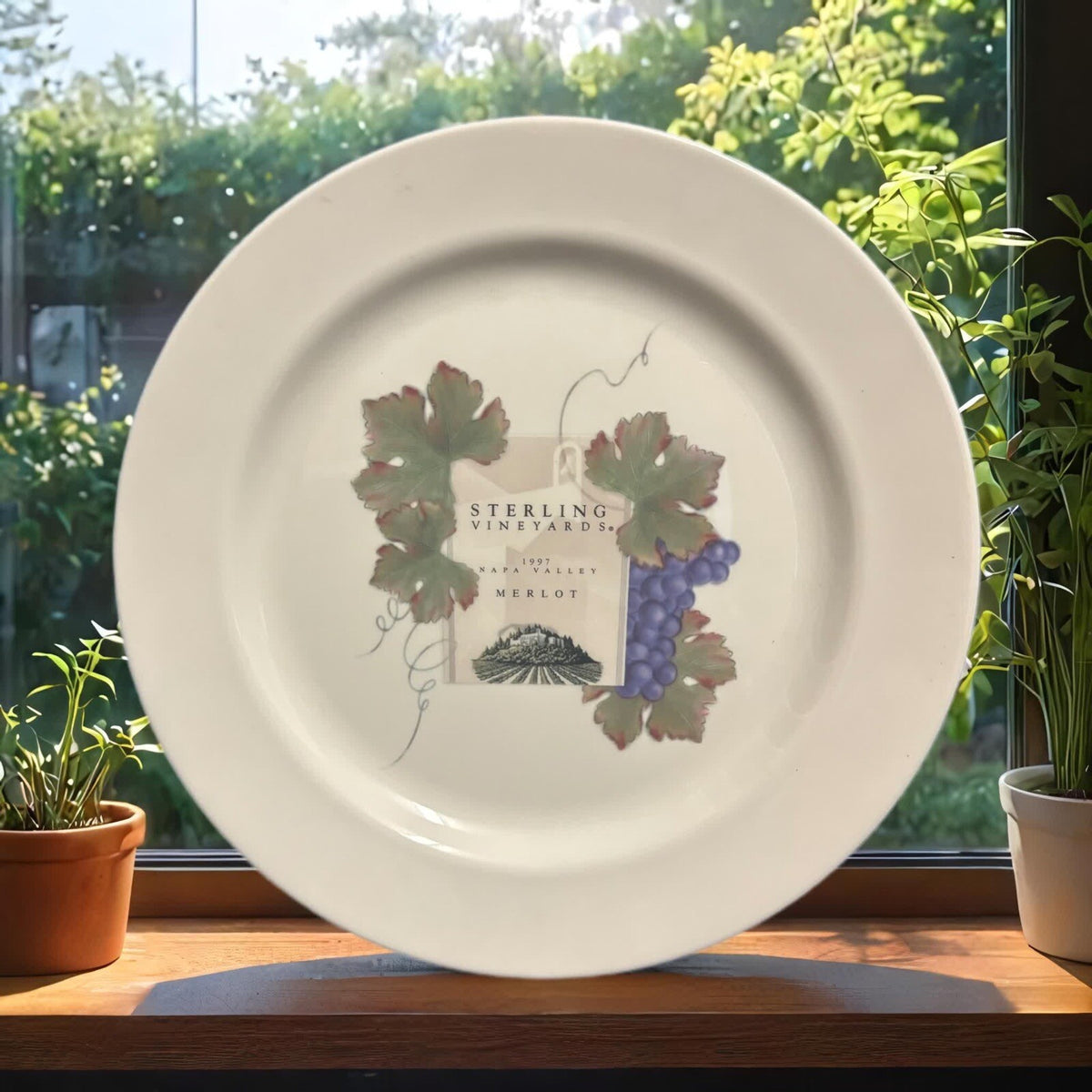 WEDGWOOD 4-Dinner Plates GRAND GOURMET Bone China England Wine Accent Plate 10"D