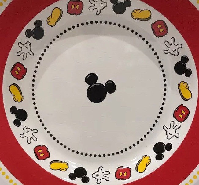 Disney Parks Mickey Mouse Ceramic Serving Bowl Red Salad Pasta Popcorn 11.5”