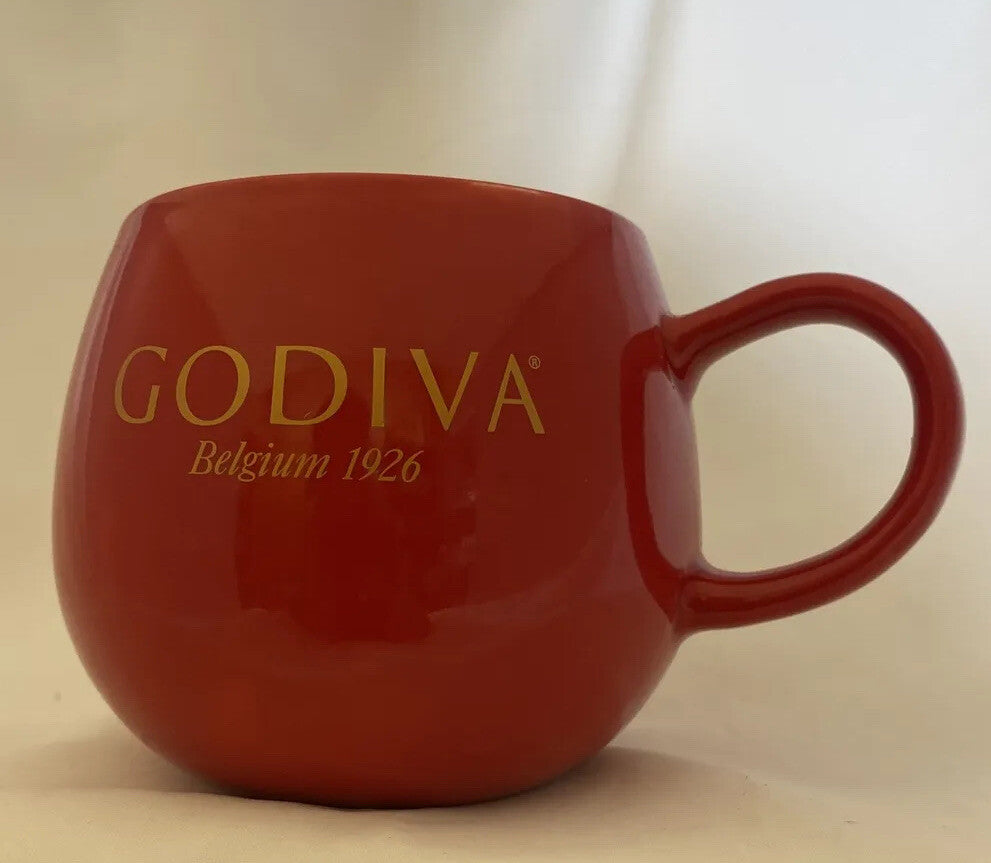 Godiva Belgium 1926 New Bone China Coffee Mug Red Cup Modern Gourmet Foods 16 oz