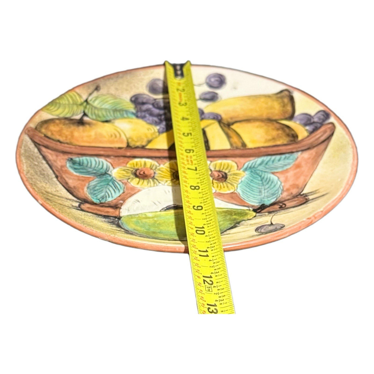 11” Mayolyca Sta Rosa Wall Plate Fruit Bowl Art Guanajuato Mexico Hand Painted
