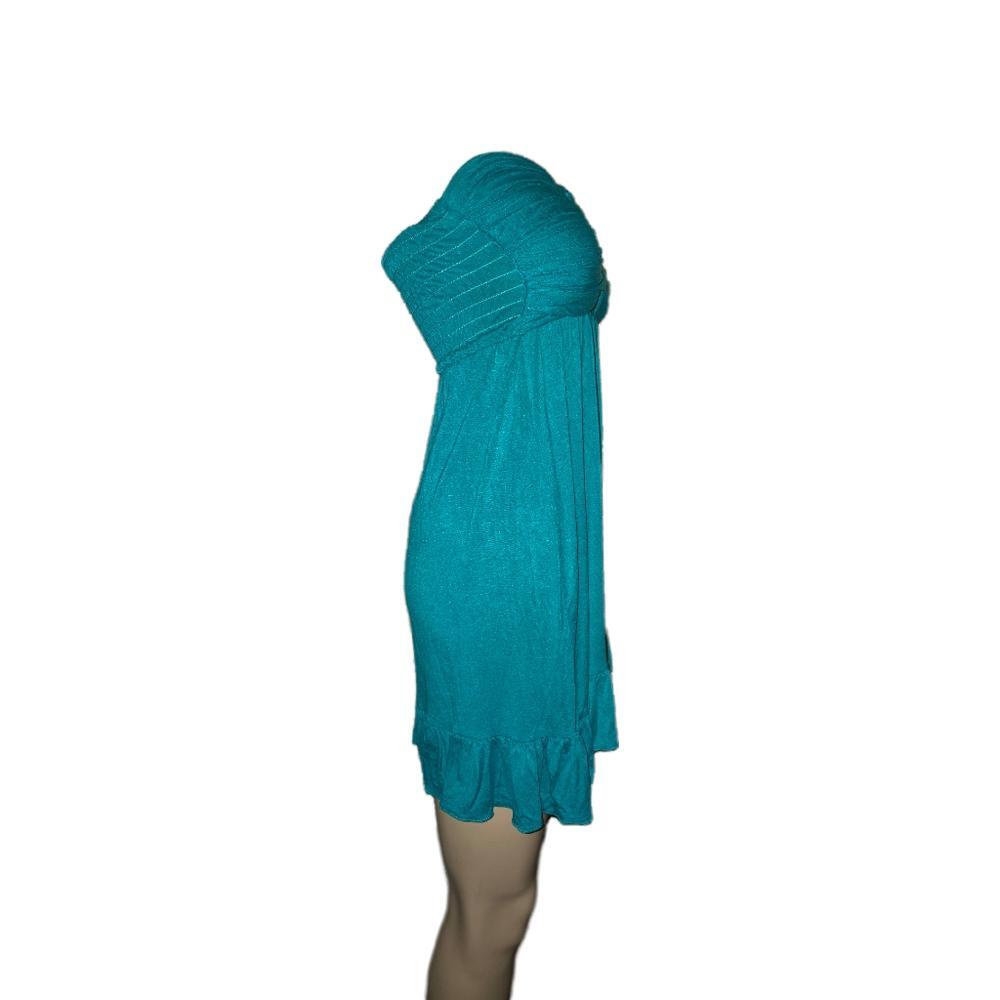 Alya Stunning Teal Carefree Summer Strapless Mini Dress Size S
