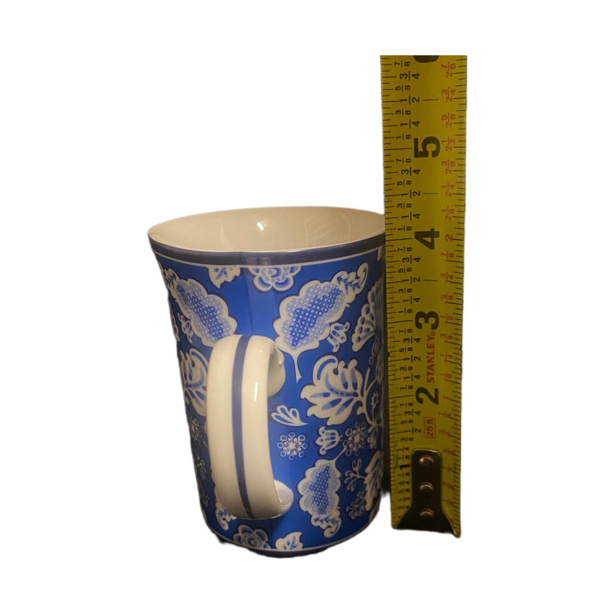 Vera Bradley BLUE LAGOON Mug (N0 Lid)  8 oz Coffee Tea Cup White Blue Floral