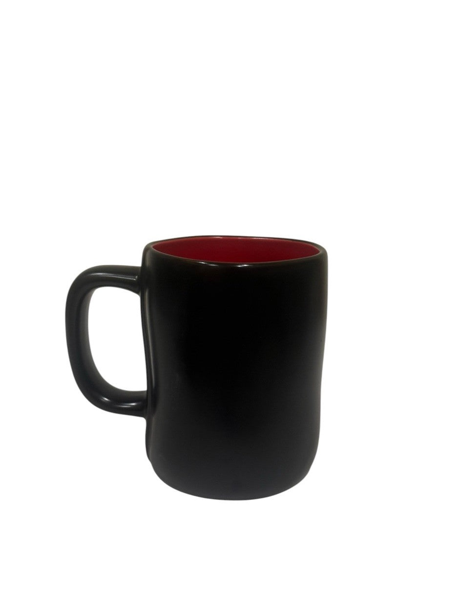 Rae Dunn VAMPIRE JUICE Black Ceramic Mug Red Interior Halloween 16 oz