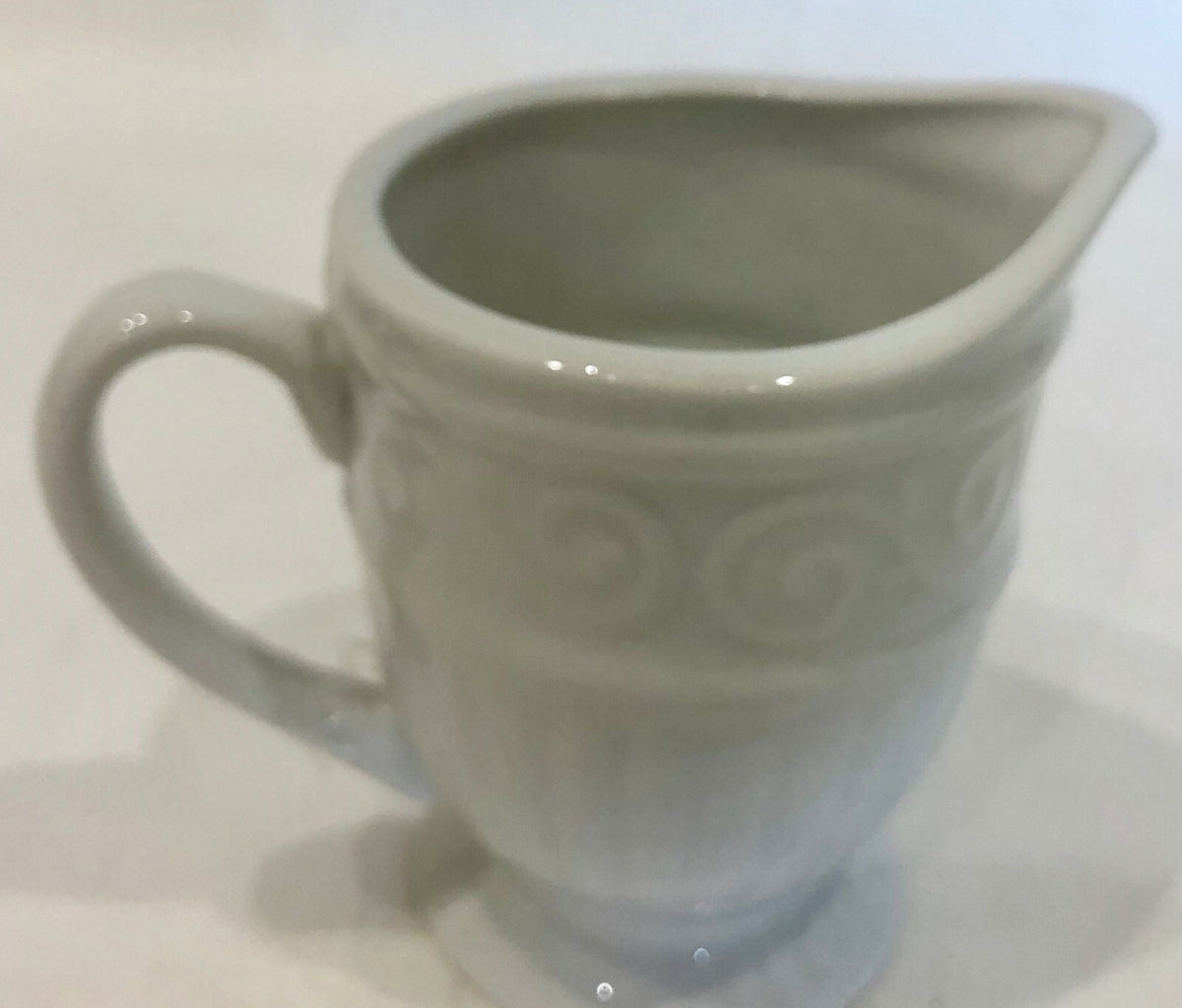 Gibson Designs Claremont Dinnerware Collection Embossed Scrolls/Columns No Trim