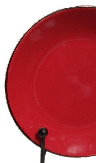 Gibson Designs SOHO LOUNGE 3-Salad Plates 8 ¼”D Burgundy Round Black Exterior