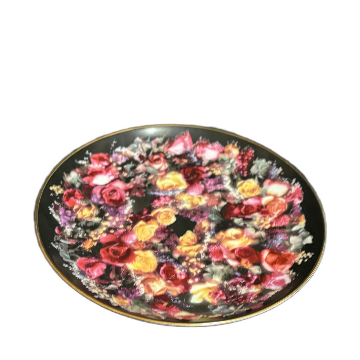 Summer’s Bounty ROSE WREATHS Collectible Floral Plate 1992 E7469 Artaffects LTD