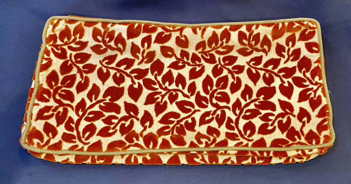 Pillow Cover Rectangular Velvet Look Leaves With Zipper 24" L x 12" W x 5" D