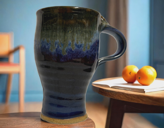 Handmade Pottery Mug Handcrafted Byers Design Colored Glaze Unique Artisan Cup