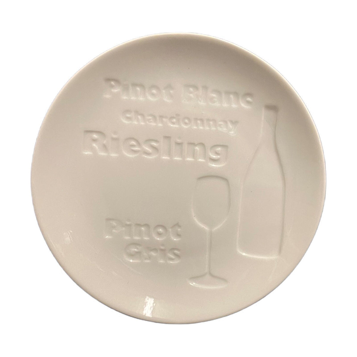CORDON BLEU 4-Appetizer Plates Wine Themed White BIA Dessert Cheese Dish 6.5" D